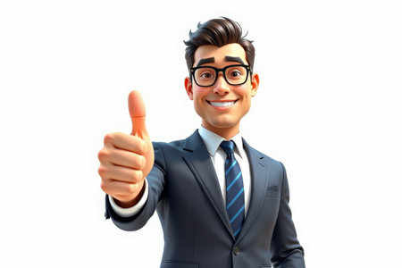 Cartoon Business Men Thumbs Upの素材