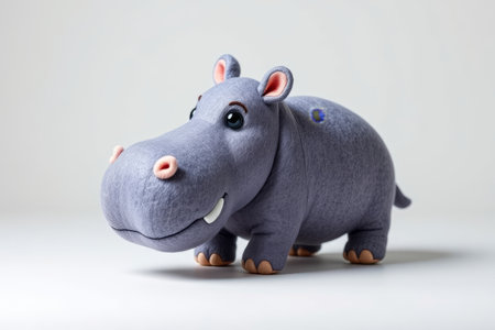 Close-up of the gray hippo plush toyの素材