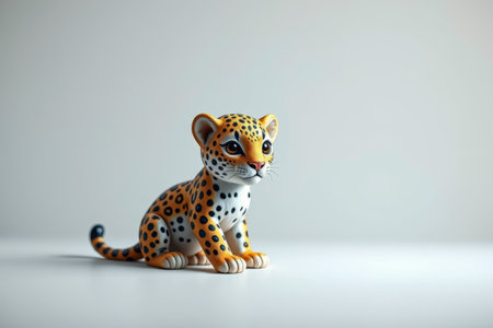 Cute Little Leopard Ornament Still Life Close-upの素材