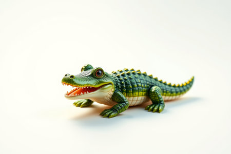 Close-up of green crocodile toysの素材