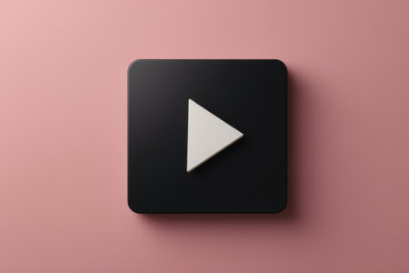 Close-up of the black play iconの素材