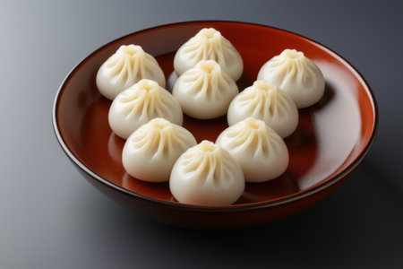 Close-up of delicious xiaolongbao on the plateの素材