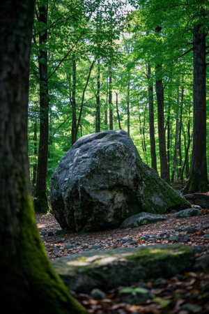 Giant rocky natural landscape in the forestの素材