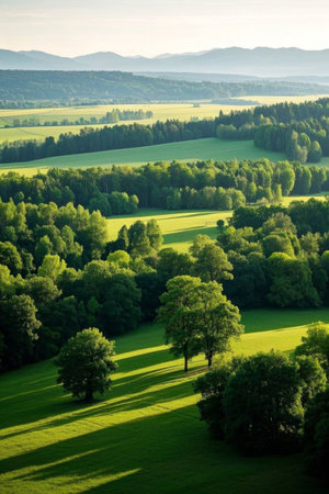 Green forest and field natureの素材