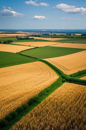 Overlooking the vast natural scenery of the fieldsの素材