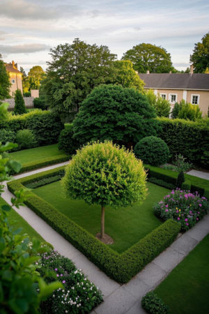 Exquisite garden green landscapeの素材