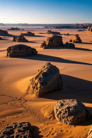 The diverse rock landscapes of the desertの素材