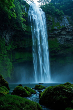 Mountain Waterfall Natural Landscapeの素材