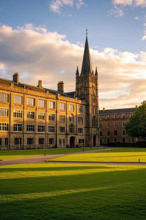 Historic University of England architectural sceneryの素材