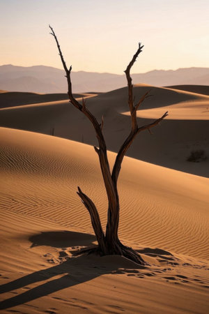 The dead in the desert are erected on the sand dunesの素材