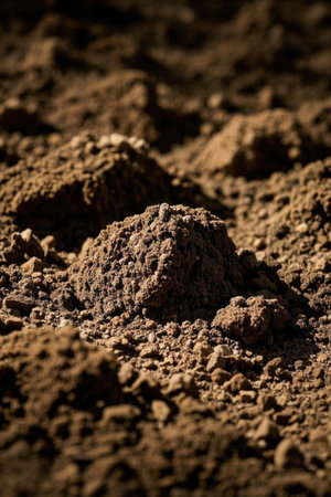 Close-up of fertile and loose soilの素材