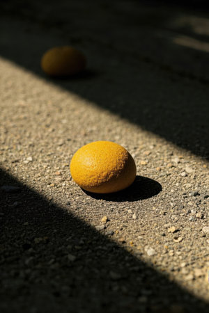 Yellow fruit on the groundの素材