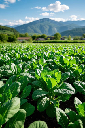 Pastoral vegetable planting farmland sceneryの素材