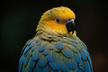 Yellow cartoon chicken standing upの素材