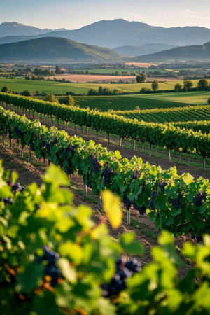 Vineyard scenery in the pastoral sceneryの素材