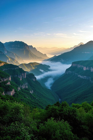 Panoramic view of Taihang Mountains natureの素材