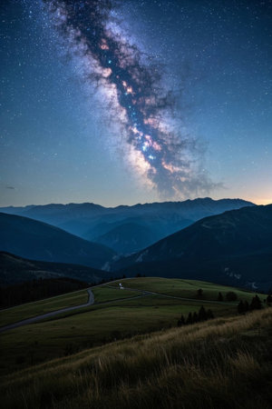 Mountain Galaxy Starry Sky Landscapeの素材