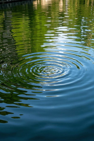 Natural view of ripples on the water surfaceの素材