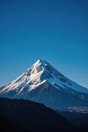 Snow capped mountain natural landscapeの素材