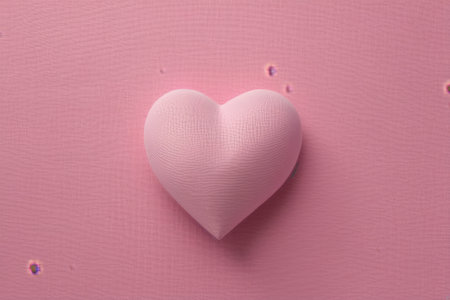 Heart shaped object on pink backgroundの素材