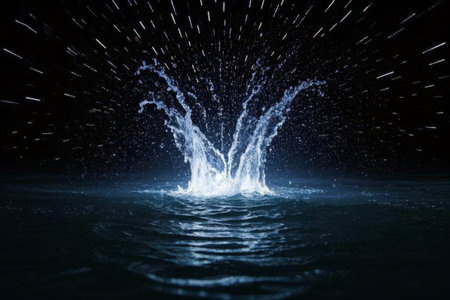 Dynamic scene of splashing waterの素材