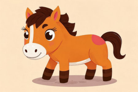 Cartoon Pony Illustrationの素材