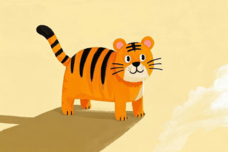 Cartoon tiger standing image materialの素材