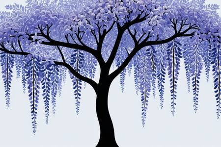 Purple Weeping Tree Illustration Materialの素材