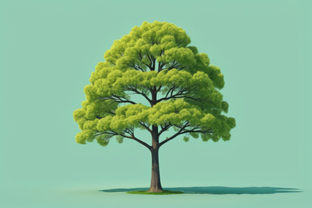 Single green tree fresh background materialの素材