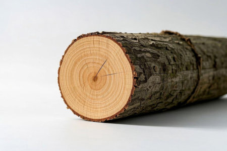 Close up of a cross section of a logの素材