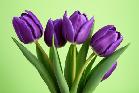 Close up of purple tulip flowersの素材