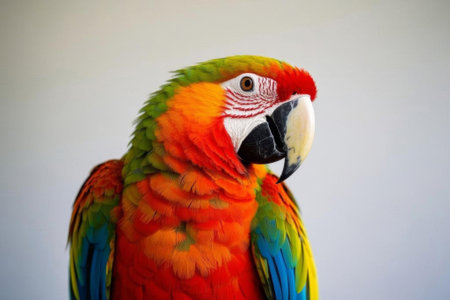 Close up of the colorful macawの素材