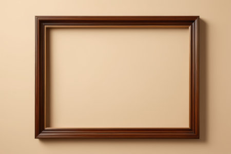 Brown wood frame decoration material on the wallの素材
