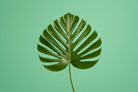 Close up of green Monstera leavesの素材