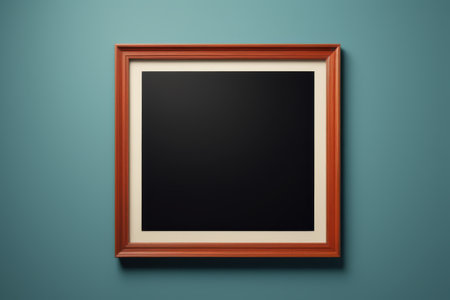 Brown wooden frame on the wallの素材