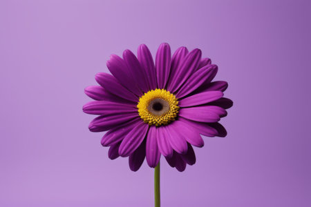 Single flower on purple backgroundの素材