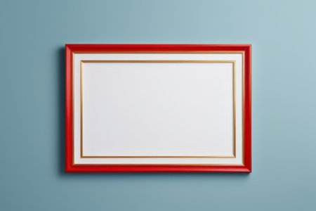 Red decorative frame on blue backgroundの素材