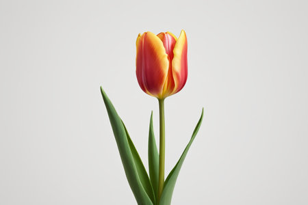 Close up of red and yellow tulipの素材