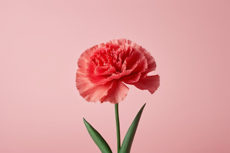 Single carnation on pink backgroundの素材