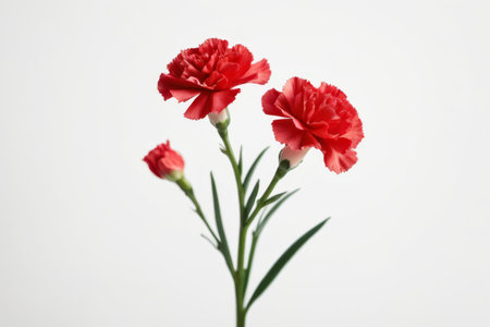 Close up of red carnation flowersの素材
