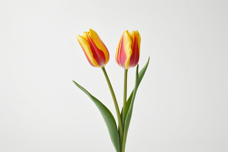 Close up of red and yellow tulipの素材