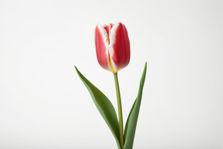 Close up of red and white tulipsの素材