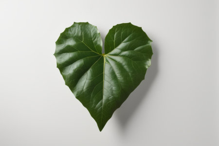 Close up of heart shaped green leavesの素材