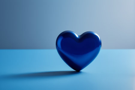 Close up of a blue heart shaped objectの素材
