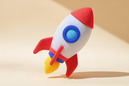 Colorful Plush Rocket Toy Still Lifeの素材