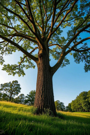 Grassland trees natural scenery materialsの素材