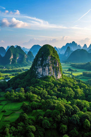Aerial photography of Guilin's natural landscapeの素材