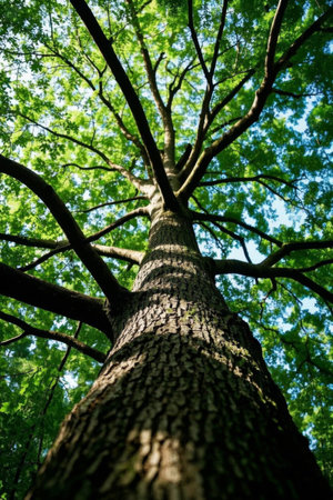 Lush trees from an upward perspectiveの素材