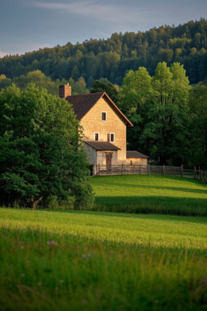 Single family cottage in the countrysideの素材