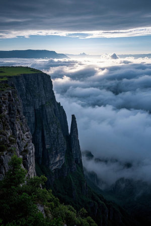 Alpine Cloud Sea Cliff Natural Sceneryの素材